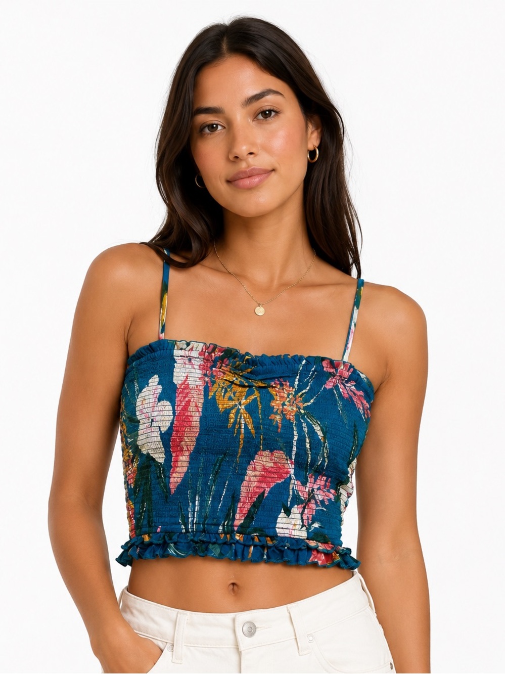 Floral Cami Rouched Top